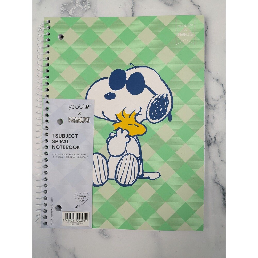 Yoobi x Peanuts 1 Subject Spiral Notebook
